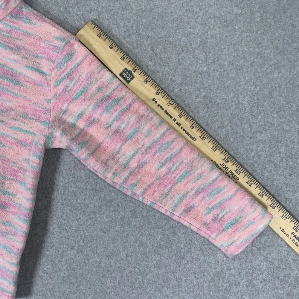Eddie Bauer Fleece Jacket Kids XS 5/6 Pink Space Dye Full Zip Mock Neck